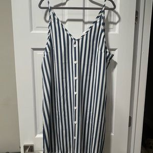 Women’s Plus Striped Button Detail Dress